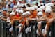 Jun 14, 2014; Omaha, NE, USA; Texas Longhorns players watch during the ninth inning during the game against the UC Irvine Anteaters during game one of the 2014 College World Series at TD Ameritrade Park Omaha. UC Irvine won 3-1. Mandatory Credit: Bruce Thorson-USA TODAY Sports