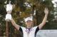 Martin Kaymer, of Germany, holds up the trophy after wining the U.S. Open golf tournament in Pinehurst, N.C., Sunday, June 15, 2014. (AP Photo/Eric Gay)