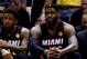 SAN ANTONIO, TX - JUNE 15: LeBron James #6 of the Miami Heat reacts on the bench against the San Antonio Spurs during Game Five of the 2014 NBA Finals at the AT&T Center on June 15, 2014 in San Antonio, Texas. NOTE TO USER: User expressly acknowledges and agrees that, by downloading and or using this photograph, User is consenting to the terms and conditions of the Getty Images License Agreement. (Photo by Andy Lyons/Getty Images)