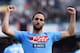 NAPLES, ITALY - APRIL 13: Gonzalo Higuain of Napoli celebrates after scoring the goal 2-1 during the Serie A match between SSC Napoli and SS Lazio at Stadio San Paolo on April 13, 2014 in Naples, Italy. (Photo by Giuseppe Bellini/Getty Images)