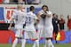 JACKSONVILLE, FL - JUNE 07: Midfielder Alejandro Bedoya #11 of the United States is hugged by forward Jozy Altidore #17 while midfielder Michael Bradley #4 and defender Fabian Johnson #23 look on after Altidore's goal during the international friendly match against Nigeria at EverBank Field on June 7, 2014 in Jacksonville, Florida. (Photo by Mike Zarrilli/Getty Images)