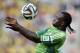 Nigeria's Victor Moses controls the ball during the group F World Cup soccer match between Iran and Nigeria at the Arena da Baixada in Curitiba, Brazil, Monday, June 16, 2014. (AP Photo/Martin Meissner)