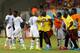 NATAL, BRAZIL - JUNE 16: Andre Ayew of Ghana celebrates with his teammates after scoring his team's first goal during the 2014 FIFA World Cup Brazil Group G match between Ghana and the United States at Estadio das Dunas on June 16, 2014 in Natal, Brazil. (Photo by Michael Steele/Getty Images)