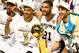 SAN ANTONIO, TX - JUNE 15: The San Antonio Spurs celebrate with the Larry O'Brien trophy after defeating the Miami Heat to win the 2014 NBA Finals at the AT&T Center on June 15, 2014 in San Antonio, Texas. NOTE TO USER: User expressly acknowledges and agrees that, by downloading and or using this photograph, User is consenting to the terms and conditions of the Getty Images License Agreement. (Photo by Andy Lyons/Getty Images)