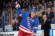 NEW YORK, NY - APRIL 17: Brad Richards #19 of the New York Rangers salutes the crowd after being named the first star of the game against the Philadelphia Flyers in Game One of the First Round of the 2014 Stanley Cup Playoffs at Madison Square Garden on April 17, 2014 in New York City. (Photo by Scott Levy/NHLI via Getty Images)