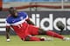 United States' Jozy Altidore grimaces after pulling up injured during the group G World Cup soccer match between Ghana and the United States at the Arena das Dunas in Natal, Brazil, Monday, June 16, 2014. (AP Photo/Dolores Ochoa)