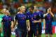 SALVADOR, BRAZIL - JUNE 13: Arjen Robben (L) and Robin van Persie of the Netherlands walk off the field after scoring two goals each and defeating Spain 5-1 during the 2014 FIFA World Cup Brazil Group B match between Spain and Netherlands at Arena Fonte Nova on June 13, 2014 in Salvador, Brazil. (Photo by Quinn Rooney/Getty Images)
