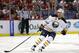Buffalo Sabres left wing Ville Leino (23) skates against the Detroit Red Wings in the first period of an NHL hockey game in Detroit, Wednesday, Oct. 2, 2013. (AP Photo/Paul Sancya)