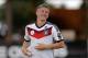 Germany's national soccer player Bastian Schweinsteiger warms up during a training session in Santo Andre near Porto Seguro, Brazil, Tuesday, June 10, 2014. Germany will play in group G of the 2014 soccer World Cup. (AP Photo/Matthias Schrader)
