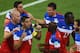 NATAL, BRAZIL - JUNE 16: Clint Dempsey of the United States celebrates with teammates after scoring his team's first goal during the 2014 FIFA World Cup Brazil Group G match between Ghana and the United States at Estadio das Dunas on June 16, 2014 in Natal, Brazil. (Photo by Laurence Griffiths/Getty Images)