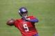 Minnesota Vikings quarterback Teddy Bridgewater drops back to throw a pass during an NFL organized team activity in Eden Prairie, Minn., Thursday, June 5, 2014. (AP Photo/Ann Heisenfelt)