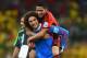 FORTALEZA, BRAZIL - JUNE 17: Goalkeeper Guillermo Ochoa of Mexico celebrates with Javier Aquino after their 0-0 draw with Brazil during the 2014 FIFA World Cup Brazil Group A match between Brazil and Mexico at Castelao on June 17, 2014 in Fortaleza, Brazil. (Photo by Laurence Griffiths/Getty Images)