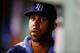 BOSTON, MA - MAY 31: David Price #14 of the Tampa Bay Rays watches the game from the dugout against the Boston Red Sox during the game at Fenway Park on May 31, 2014 in Boston, Massachusetts. (Photo by Jared Wickerham/Getty Images)