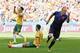 Netherlands' Arjen Robben (11) celebrates after scoring his side's first goal during the group B World Cup soccer match between Australia and the Netherlands at the Estadio Beira-Rio in Porto Alegre, Brazil, Wednesday, June 18, 2014. (AP Photo/Jon Super)