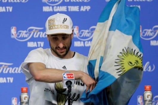 Ginobili's Argentina Flag Soaked with History -- Literally