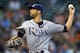 Tampa Bay Rays pitcher David Price throws during the first inning of a baseball game against the Houston Astros, Sunday, June 15, 2014, in Houston. (AP Photo/Patric Schneider)