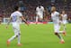 Chile's Charles Aranguiz , left, celebrates after scoring his side's second goal during the group B World Cup soccer match between Spain and Chile at the Maracana Stadium in Rio de Janeiro, Brazil, Wednesday, June 18, 2014. (AP Photo/Bernat Armangue)