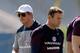 England national soccer team coach Roy Hodgson, left, and Wayne Rooney walk away from each other after talking during a squad training session for the 2014 soccer World Cup at the Urca military base in Rio de Janeiro, Brazil, Monday, June 16, 2014. (AP Photo/Matt Dunham)