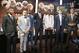 From left, NBA draft prospects Marcus Smart of Oklahoma State, Tyler Ennis of Syracuse, Andrew Wiggins and Joel Embiid of Kansas, Noah Vonleh of Indiana, Doug McDermott of Creighton and Aaron Gordon of Arizona pose for a photograph before the NBA draft lottery in New York, Tuesday, May 20, 2014. (AP Photo/Kathy Willens)