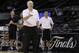 San Antonio Spurs head coach Gregg Popovich leads basketball practice on Wednesday, June 4, 2014 in San Antonio. The Spurs play Game 1 of the NBA Finals against the Miami Heat on Thursday. (AP Photo/Eric Gay)