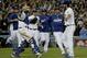 Los Angeles Dodgers starting pitcher Clayton Kershaw celebrates his no hitter with his teammates against the Colorado Rockies after a baseball game in Los Angeles, Wednesday, June 18, 2014. Kershaw struck out a career-high 15 batters. (AP Photo/Chris Carlson)