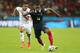 France's Blaise Matuidi runs with the ball during the group E World Cup soccer match between France and Honduras at the Estadio Beira-Rio in Porto Alegre, Brazil, Sunday, June 15, 2014. (AP Photo/David Vincent)