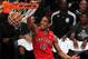 May 2, 2014; Brooklyn, NY, USA; Toronto Raptors guard DeMar DeRozan (10) dunks the ball against the Brooklyn Nets during the second half in game six of the first round of the 2014 NBA Playoffs at Barclays Center. The Nets defeated the Raptors 97 - 83. Mandatory Credit: Adam Hunger-USA TODAY Sports