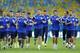 Bosnia's Edin Dzeko, center, jogs with teammates during a training session at the Maracana Stadium in Rio de Janeiro, Brazil, Saturday, June, 14, 2014. Bosnia-Herzegovina will face Argentina in group F of the 2014 soccer World Cup at the stadium on Sunday. (AP Photo/Victor R. Caivano)
