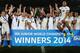 AUCKLAND, NEW ZEALAND - JUNE 20: England celebrate after winning the 2014 Junior World Championship Final match between South Africa and England at Eden Park on June 20, 2014 in Auckland, New Zealand. (Photo by Hannah Peters/Getty Images)