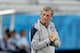 England's manager Roy Hodgson watches his players during a squad training session for the 2014 soccer World Cup at Itaquerao Stadium in Sao Paulo, Brazil, Wednesday, June 18, 2014. Uruguay play England in group D of the 2014 soccer World Cup at the stadium on Thursday. (AP Photo/Matt Dunham)