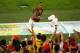 RIO DE JANEIRO, BRAZIL - JUNE 18: Arturo Vidal of Chile throws his jersey into the crowd after defeating Spain 2-0 during the 2014 FIFA World Cup Brazil Group B match between Spain and Chile at Maracana on June 18, 2014 in Rio de Janeiro, Brazil. (Photo by Julian Finney/Getty Images)