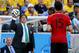Jun 17, 2014; Fortaleza, Ceara, BRAZIL; Mexico manager Miguel Herrera tosses the ball to Mexico defender Hector Moreno (15) during the first half of the 2014 World Cup game against Brazil at Estadio Castelao. Mandatory Credit: Winslow Townson-USA TODAY Sports