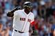 BOSTON, MA - JUNE 18: David Ortiz #34 of the Boston Red Sox reacts after he connected for a game-tying home run against Minnesota Twins in the 10th inning at Fenway Park on June 18, 2014 in Boston, Massachusetts. (Photo by Jim Rogash/Getty Images)