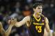 January 9, 2014; Los Angeles, CA, USA; Arizona State Sun Devils center Jordan Bachynski (13) reacts after drawing a foul from the Southern California Trojans during the second half at Galen Center. Mandatory Credit: Gary A. Vasquez-USA TODAY Sports