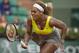 May 28, 2014; Paris, France; Serena Williams (USA) in action during her match against Garbine Muguruza (ESP) on day four at the 2014 French Open at Roland Garros. Mandatory Credit: Susan Mullane-USA TODAY Sports