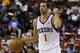 Philadelphia 76ers' Michael Carter-Williams in action during an NBA basketball game against the Charlotte Bobcats, Wednesday, April 2, 2014, in Philadelphia. (AP Photo/Matt Slocum)
