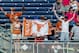 Jun 20, 2014; Omaha, NE, USA; Texas Longhorns bleacher fans celebrate during game eleven of the 2014 College World Series against the Vanderbilt Commodores at TD Ameritrade Park Omaha. Texas defeated Vanderbilt 4-0. Mandatory Credit: Steven Branscombe-USA TODAY Sports