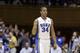 Duke's Andre Dawkins (34) pumps a fist following a play against Florida State during the second half of an NCAA college basketball game in Durham, N.C., Saturday, Jan. 25, 2014. Duke won 78-56. (AP Photo/Gerry Broome)