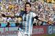 Argentina's Lionel Messi celebrates after scoring during the group F World Cup soccer match between Argentina and Iran at the Mineirao Stadium in Belo Horizonte, Brazil, Saturday, June 21, 2014. Argentina won 1-0. (AP Photo/Jon Super)