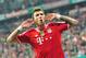 Munich's Mario Mandzukic of Croatia celebrates after scoring during the German soccer cup, DFB Pokal, semifinal soccer match between FC Bayern Munich and FC Kaiserslautern in the Allianz Arena in Munich, Germany, on Wednesday, April 16. 2014. (AP Photo/Kerstin Joensson)