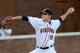 Virginia's Nathan Kirby pitches during the first inning of an NCAA college baseball regional tournament game against Arkansas in Charlottesville, Va., Saturday, May 31, 2014. (AP Photo/Pat Jarrett)