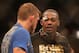 Alexander Gustafsson (l) & Jon Jones (r) after UFC 165