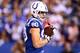 INDIANAPOLIS, IN - JANUARY 04: Tight end Coby Fleener #80 of the Indianapolis Colts catches a touchdown pass in the third quarter against the Kansas City Chiefs during a Wild Card Playoff game at Lucas Oil Stadium on January 4, 2014 in Indianapolis, Indiana. (Photo by Andy Lyons/Getty Images)