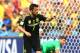CURITIBA, BRAZIL - JUNE 23: David Villa of Spain celebrates scoring hist eam's first goal during the 2014 FIFA World Cup Brazil Group B match between Australia and Spain at Arena da Baixada on June 23, 2014 in Curitiba, Brazil. (Photo by Quinn Rooney/Getty Images)
