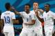 MANAUS, BRAZIL - JUNE 14: Daniel Sturridge of England (C) celebrates scoring his team's first goal with Wayne Rooney (L), Raheem Sterling (2nd L), Jordan Henderson (2nd R) and Danny Welbeck (R) during the 2014 FIFA World Cup Brazil Group D match between England and Italy at Arena Amazonia on June 14, 2014 in Manaus, Brazil. (Photo by Elsa/Getty Images)