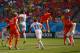 SAO PAULO, BRAZIL - JUNE 23: Leroy Fer of the Netherlands scores his team's first goal on a header during the 2014 FIFA World Cup Brazil Group B match between the Netherlands and Chile at Arena de Sao Paulo on June 23, 2014 in Sao Paulo, Brazil. (Photo by Clive Rose/Getty Images)