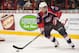 WINDSOR, ON - MARCH 06: Josh Ho-Sang #66 of the Windsor Spitfires moves the puck against the Saginaw Spirit on March 6, 2014 at the WFCU Centre in Windsor, Ontario, Canada. (Photo by Dennis Pajot/Getty Images)