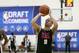 Shabazz Napier, from Connecticut, warms up before participating in the 2014 NBA basketball draft combine Friday, May 16, 2014, in Chicago. (AP Photo/Charles Rex Arbogast)
