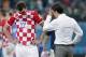 Croatia's Mario Mandzukic reacts with Mexico's head coach Miguel Herrera after the group A World Cup soccer match between Croatia and Mexico at the Arena Pernambuco in Recife, Brazil, Monday, June 23, 2014. Mexico won the match 3-1. (AP Photo/Petr David Josek)