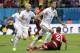 United States' Clint Dempsey (8) celebrates with teammate Michael Bradley after scoring his side's second goal during the group G World Cup soccer match between the United States and Portugal at the Arena da Amazonia in Manaus, Brazil, Sunday, June 22, 2014. (AP Photo/Julio Cortez)